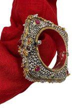 Ethnic Silver Plated Square Shape Silver Kada Bracelet For Women Bracelets